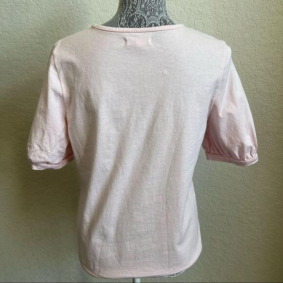 Madewell Puff Sleeve Tee Baby Pink Women’s Medium - Picture 6 of 9